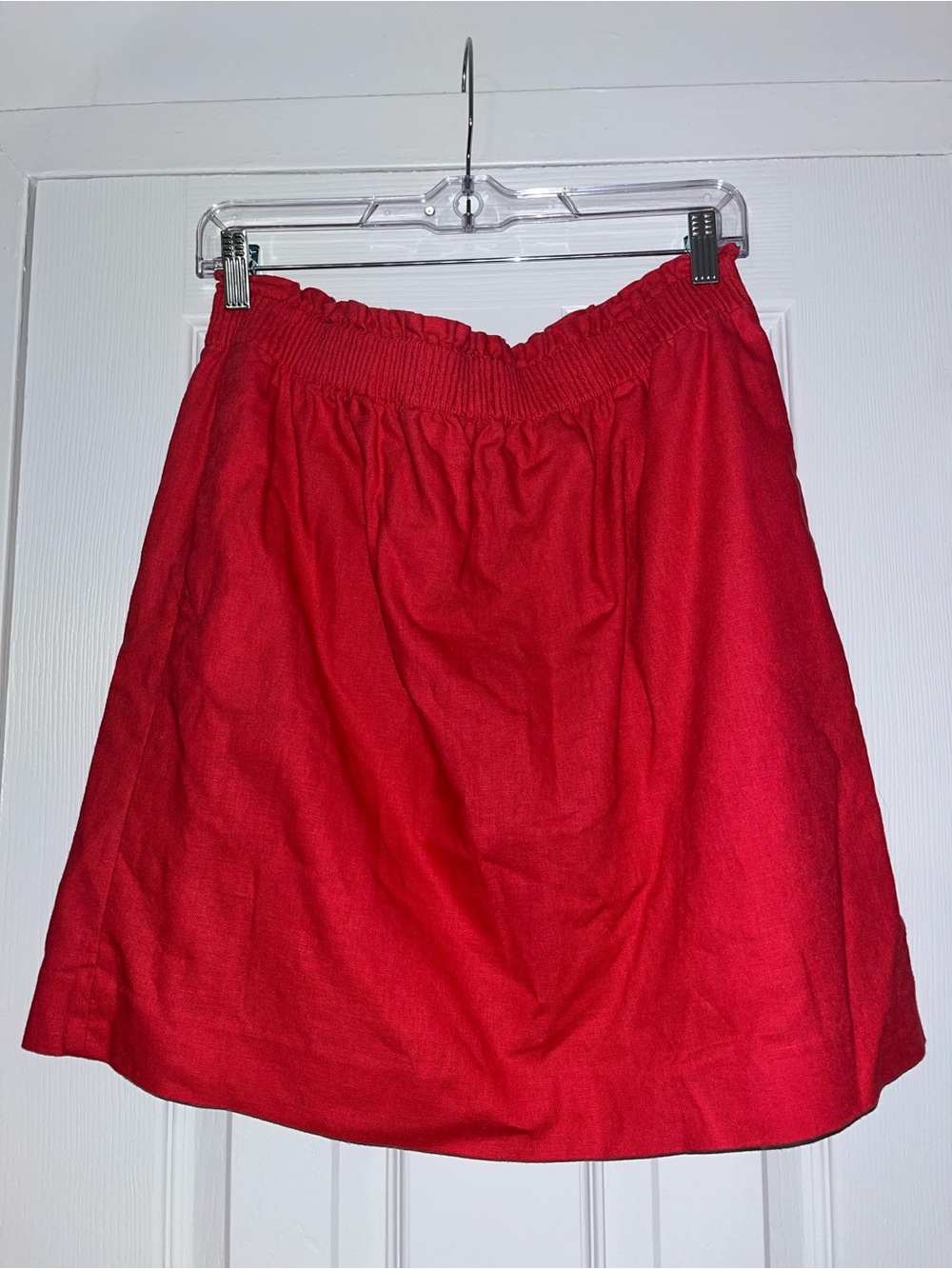 J. Crew Factory Red Elastic-Waist Mini Skirt